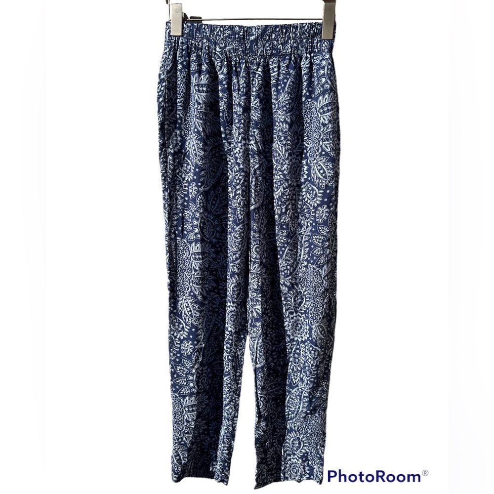 Madewell Tapered Huston Pull-On Crop Pants in Paisley Garden Size XXS